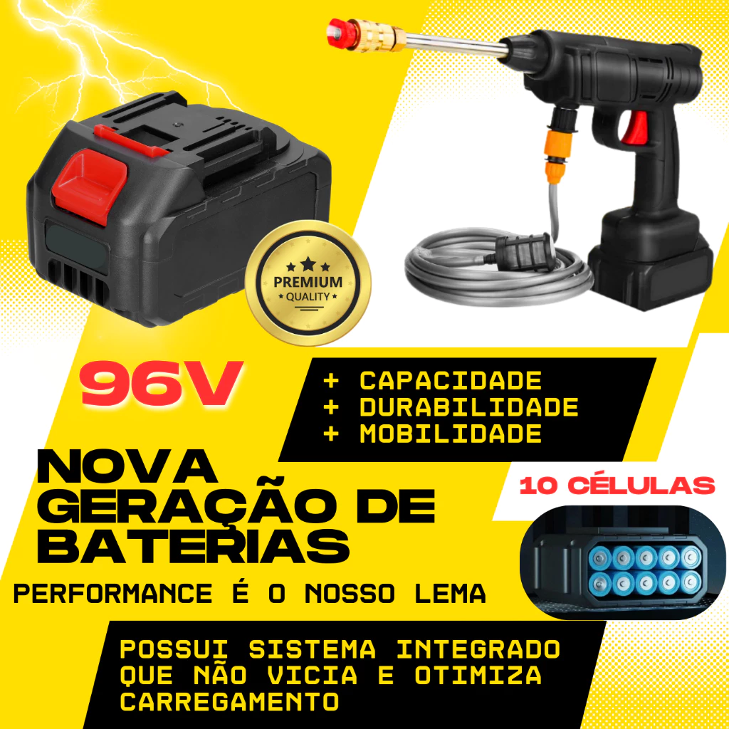 Lavadora de Alta Pressão Pistola Portátil Profissional Sem Fio Recarregável a Bateria Original